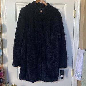 Kenneth Cole New York Plush Black Teddy Jacket